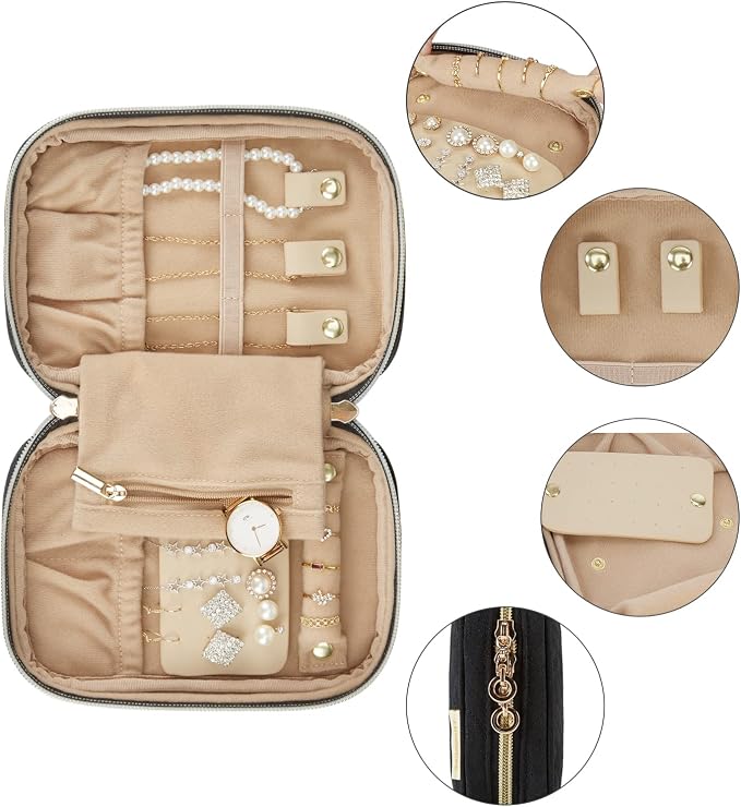 BAGSMART Travel Jewelry Organizer Case Small Jewelry Roll - Image 4