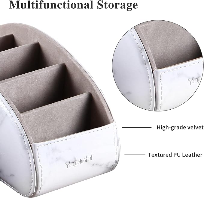 All-in-One Leather White TV Remote Holder - Image 2