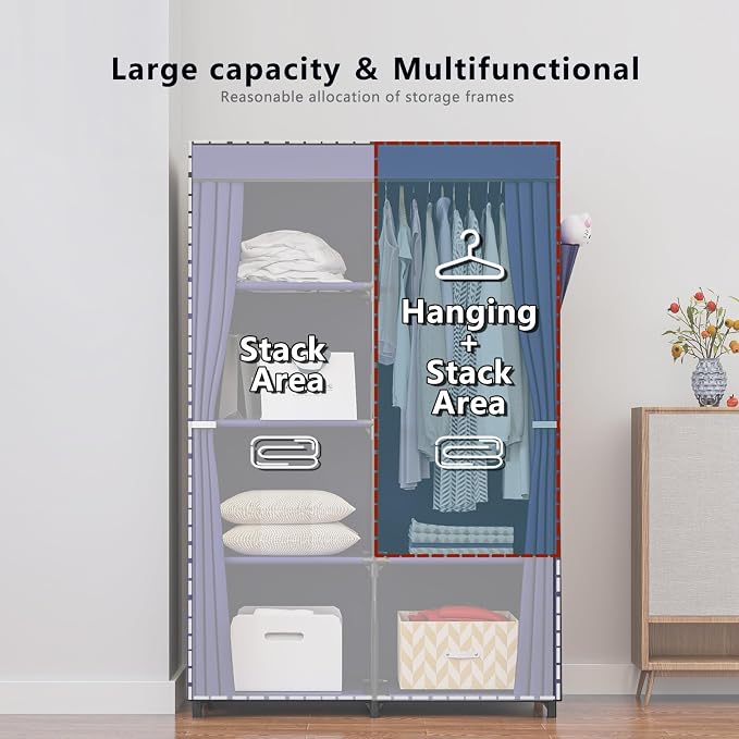 SORCEDAS Portable Closet Wardrobe Organizer Storage - Image 5