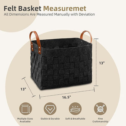 boldmonkey Laundry Basket 16.5 " x13 x13, Large Rectangular Blanket Basket - Image 4