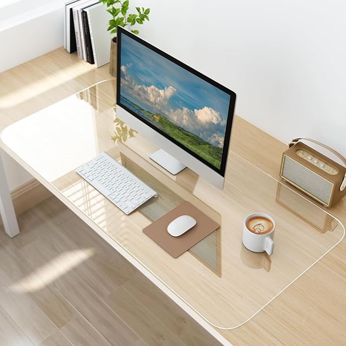 Clear Desk Mat, Non-Slip PVC Desk Protector Mat by Unknown