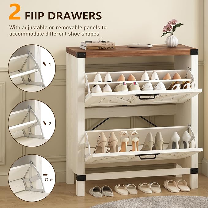 Fluted Shoe Cabinet Storage - Image 4