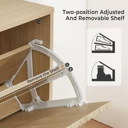 Hootata 31.5''W Oak Shoe Storage Cabinet - Image 5