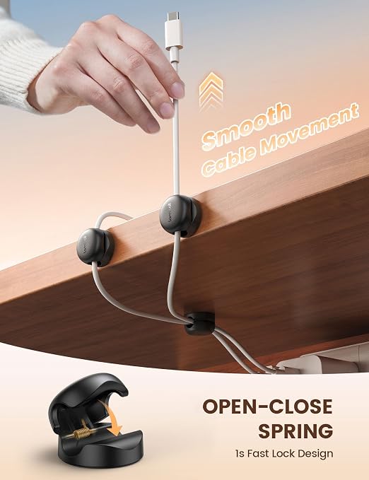 Lamicall Spring Cable Clips, Desk Office Accessory - Image 6