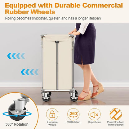 Laundry Basket with Wheels, 115L Rolling Laundry Hamper Large Dirty Clothes - Image 3
