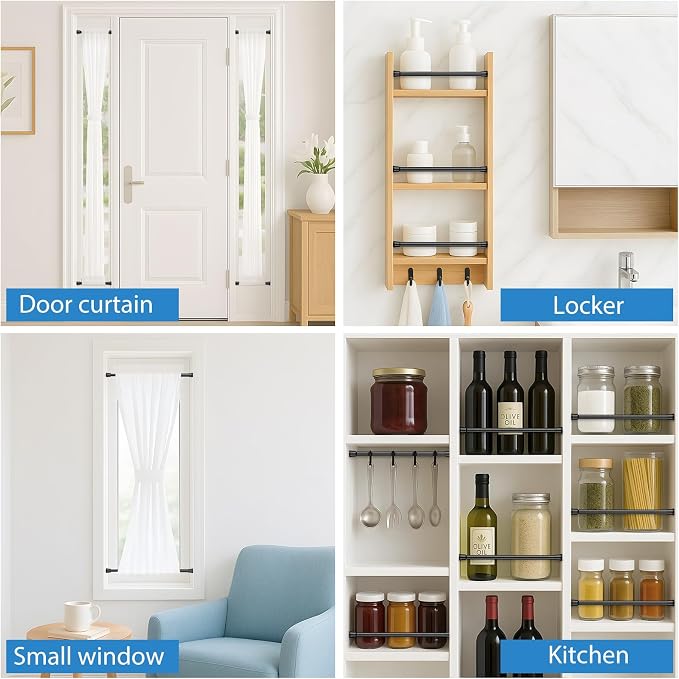 AIZESI Spring Tension Curtain Rods Short Tension Rod - Image 2
