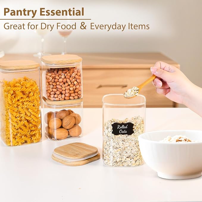 TBWIND 6 Pack Square Glass Storage Containers - Image 6