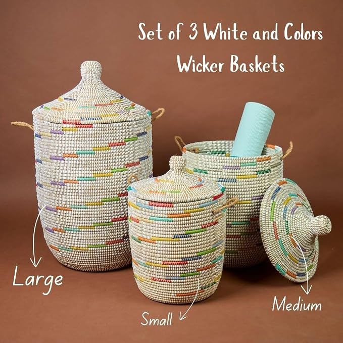 Tall Large Decorative Wicker Storage Basket - Image 7