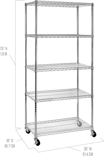 Seville Classics UltraDurable Heavy Duty NSF Solid Steel Wire Rack Storage Unit - Image 4