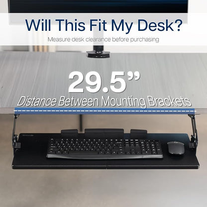 VIVO Large Under Desk 27 x 11 inch Computer Keyboard and Mouse Tray - Image 3