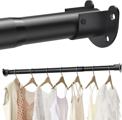 Closet Rods for Hanging Clothes, 16 to 88 Inch Stepless Adjustable Closet Rod by BUHAROY