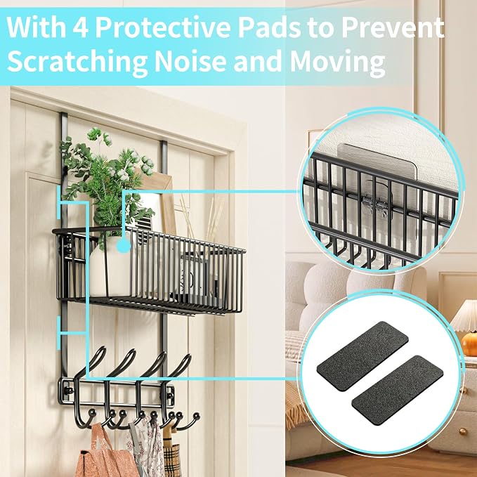 Kaiferty Over The Door Hooks Organizer, Door Hanger Door Storage - Image 5