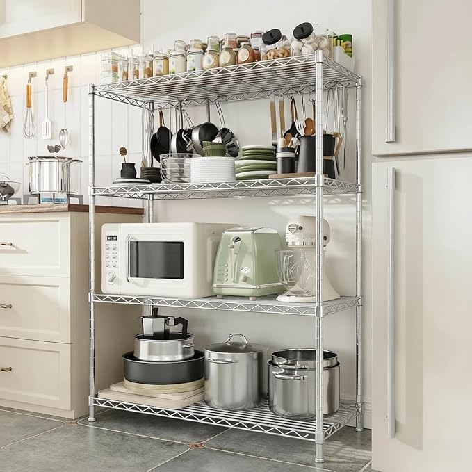Xcity Storage Shelves, 4 Tier Heavy Duty Metal Shelving Unit - Image 2