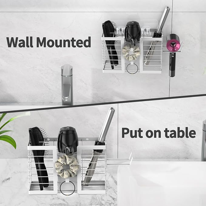 FUNKYLEE Bathroom Organizers and Storage, 3 in 1 Metal Wall Mount - Image 4