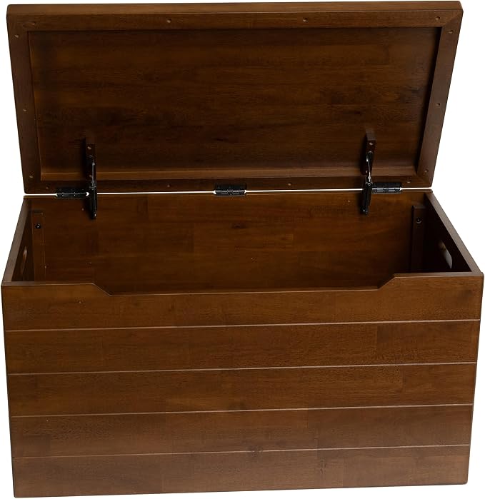 eHemco Heavy-duty Wooden Storage Trunk, 35.5x18.63x19.5“ | 2 Safety Hinges - Image 4