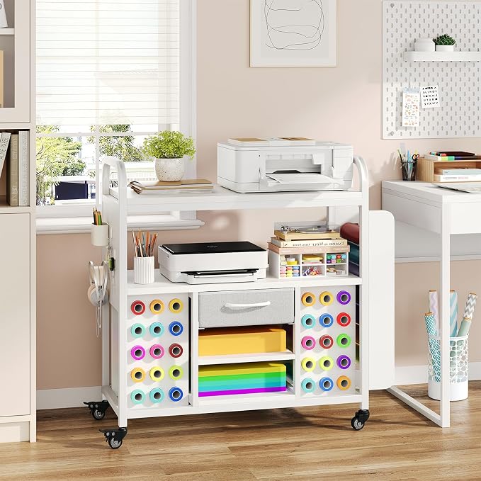 Craft Organization and Storage Cart, Large Rolling Craft Organizer Workstation - Image 9