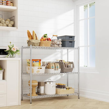 Storage Shelves Heavy Duty, 3-Tier Adjustable Metal Industrial Utility Shelf - Image 2