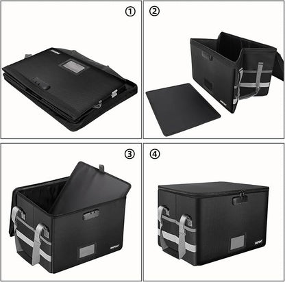 ENGPOW File Box with Lock, Fireproof Document Box with Zipper＆Pockets, - Image 7