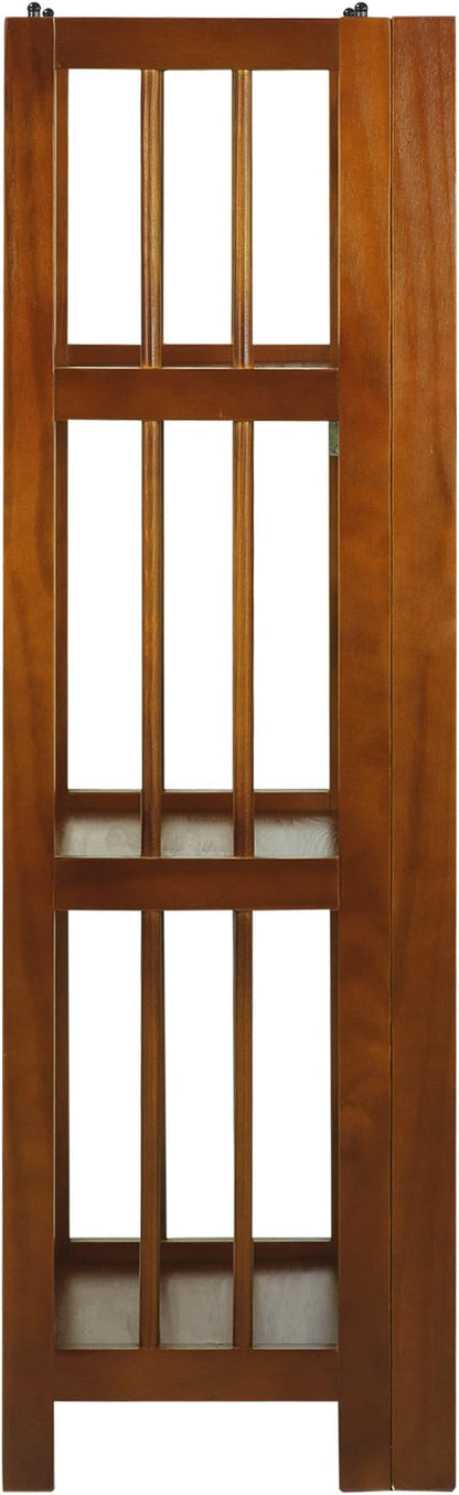 Casual Home 3-Shelf Folding Bookcase-Honey Oak - Image 4