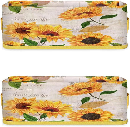 Sunflower Bright Letters Bathroom Storage Basket, Foldable - Image 8