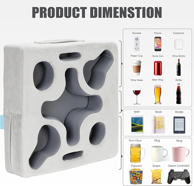 Couch Cup Holder-Sofa Cup Holder Pillow Tray Caddy Cupholder Hearted - Image 2