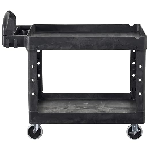 Rubbermaid Commercial Products 2-Shelf Utility/Service Cart, Lipped Shelves - Image 3