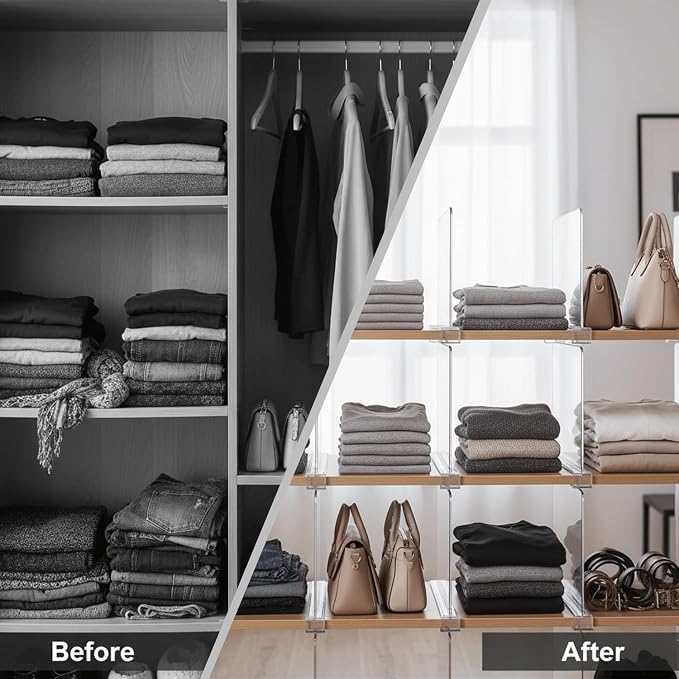 HIGH & SKY 8 Pack Acrylic Shelf Dividers - Image 8
