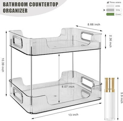 2-Tier Bathroom Counter Organizer Countertop Storage, Dresser Organizer Vanity - Image 2