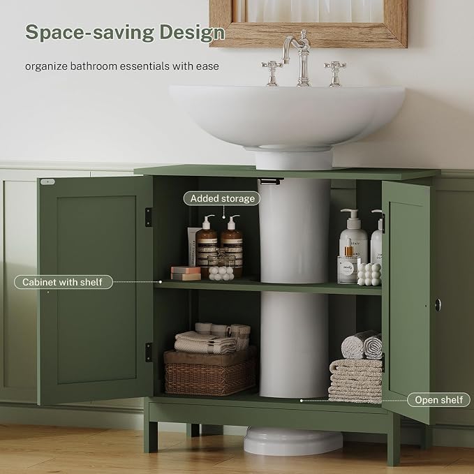 TEENFON Pedestal Sink Storage Cabinet, Under Sink Cabinet - Image 4