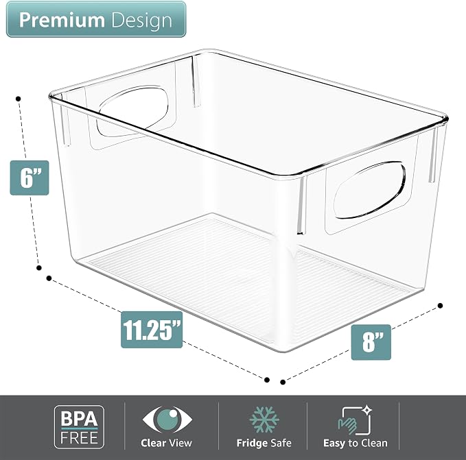 Sorbus Large Clear Plastic Storage Bins - Image 3