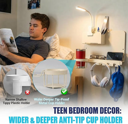 Floating Bedside Wall Shelf, Metal Bedside Wall Organizer - Image 4