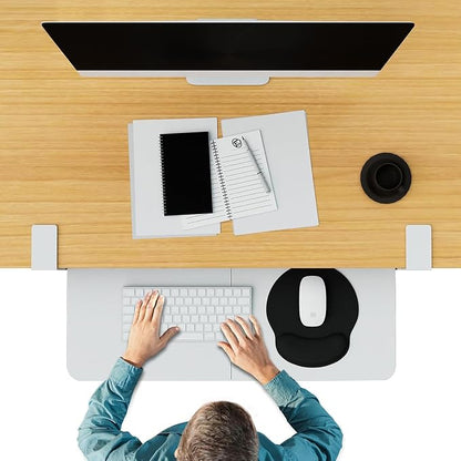 Desktop Keyboard Tray, Under Desk Pull Out, 26.77" X 11.81" Large Size Keyboard - Image 6