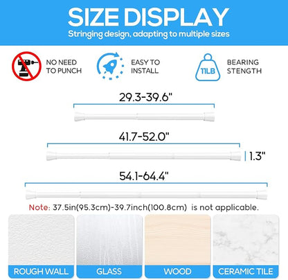 Tension Curtain Rod White 1PCS Tension Rods - Image 2
