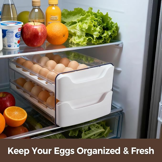 36-Egg-Holder for Fridge, Egg-Storage for Refrigerator Countertop, 2 Tier - Image 6