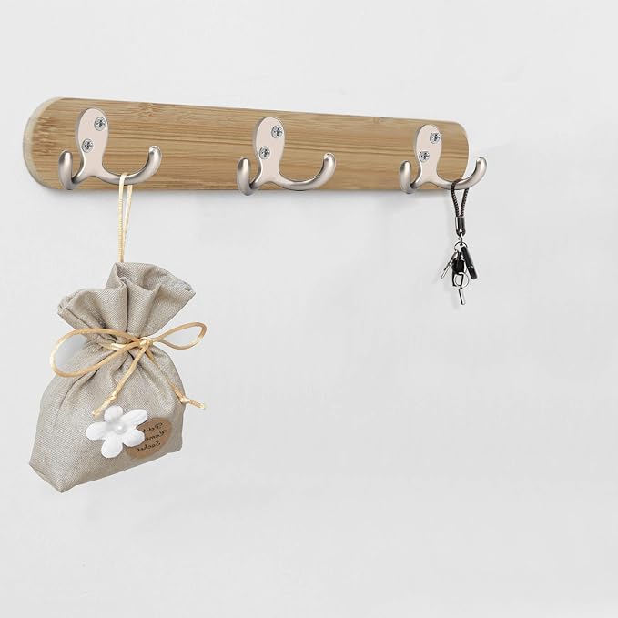 IBosins 8 Pack Heavy Duty Double Prong Coat Hooks Wall Mounted - Image 5