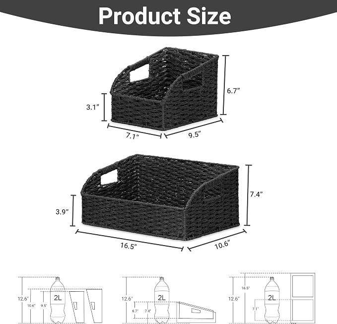 Wicker Baskets for Organizing, Kitchen Counter - Image 3