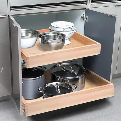 22”W x 21”D x 3”H Soft Close Slide Out Wood Drawer Organizer - Image 8