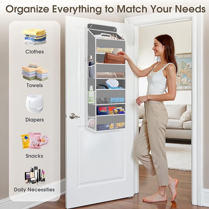 2 Pack Over The Door Organizer, Hanging Storage Organizer - Image 6