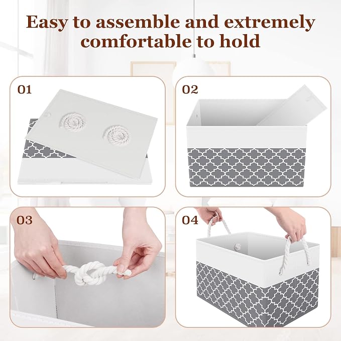 Storage Bins 2-Pack, Foldable Storage Baskets - Image 5