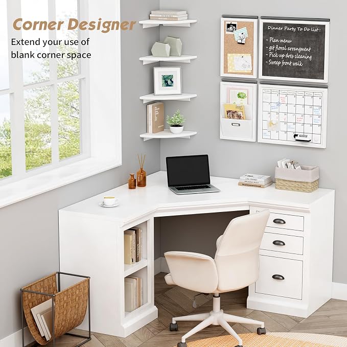 Forbena White Corner Floating Shelves - Image 5