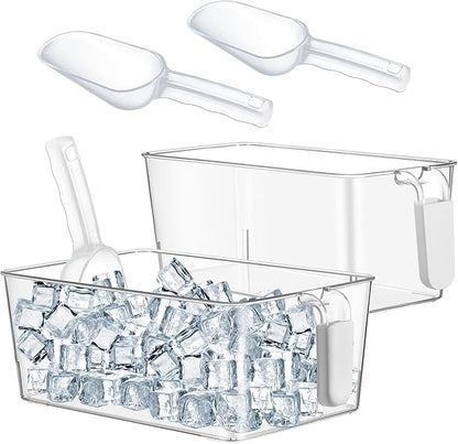 Havawish Ice Storage Bin and Flexible Scoop Set Plastic Freezer Bin by Havawish