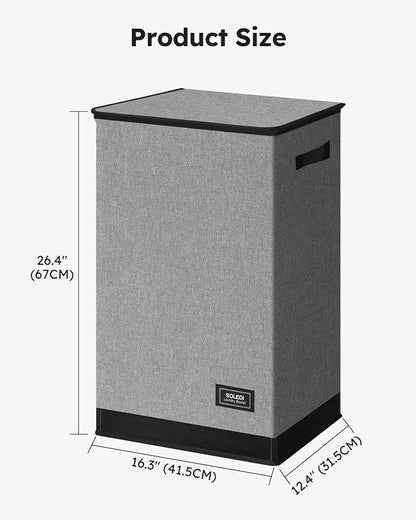 SOLEDI Laundry Hamper with Lid 90L Large & Tall Collapsible Laundry Basket - Image 9