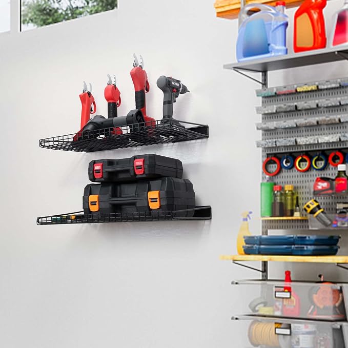 Wallmaster Garage Wall Shelf 2 Pack 23.6"x11.8" Wall Mount Heavy Duty Metal - Image 6