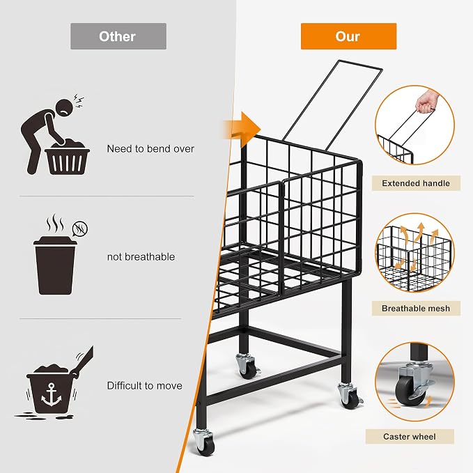 WOWLIVE Rolling Laundry Hamper - Image 4