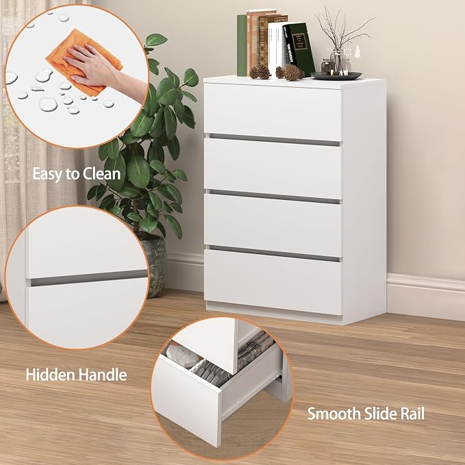 furtble 4 Drawer Dresser for Bedroom, Modern Closet Drawers Storage Cabinet for - Image 4