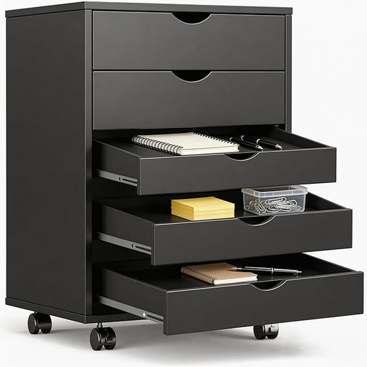5-Drawer Chest, Office Storage Dresser File Cabinet by SimpleDeluxe