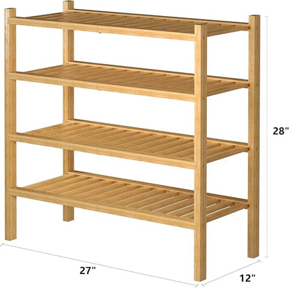 ROMGUAR CRAFT 4 Tier Bamboo Shoe Rack - Image 3