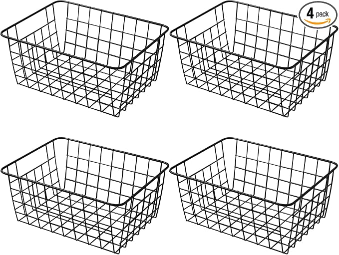 11" Upright Freezer Storage Baskets, Bathroom Organizing by Brightalk