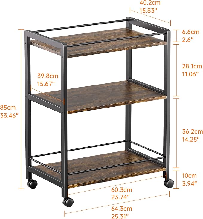 HITNET Bar Cart for The Home, Home Bar Serving Cart - Image 3