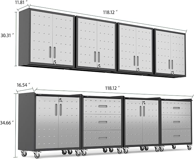 Garage Cabinet System | Heavy Duty Steel All-in-One Modular Garage Cabinet Set - Image 2